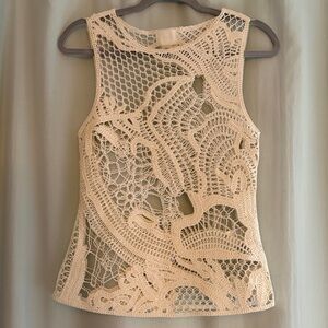 H&M Women’s Cream Crochet Tank Top, size XS